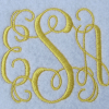Swirl monogram sew out