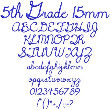 5th Grade 15mm Font