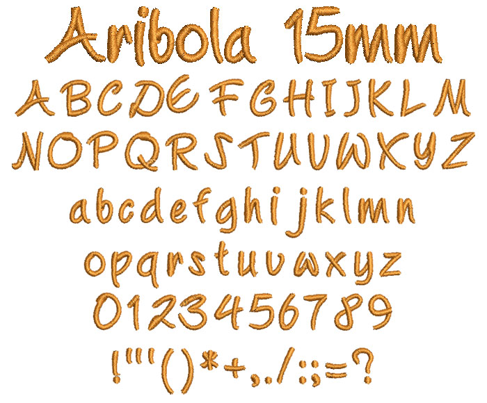 Aribola 15mm Font