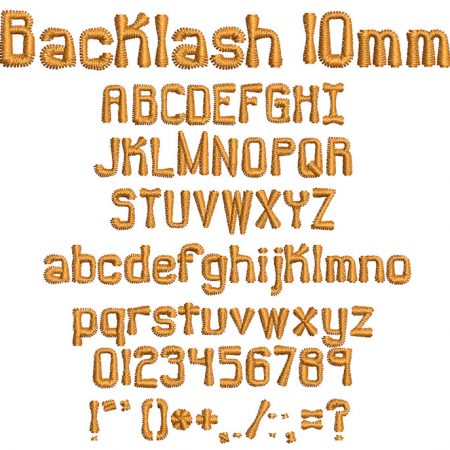 Backlash 10mm Font