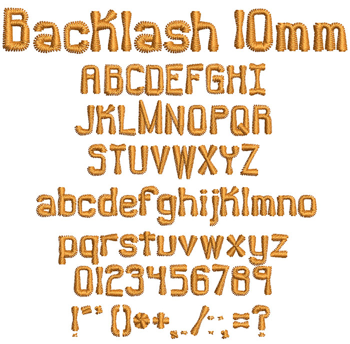 Backlash 10mm Font