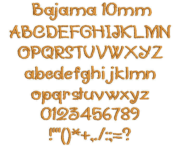 Bajama 10mm Font