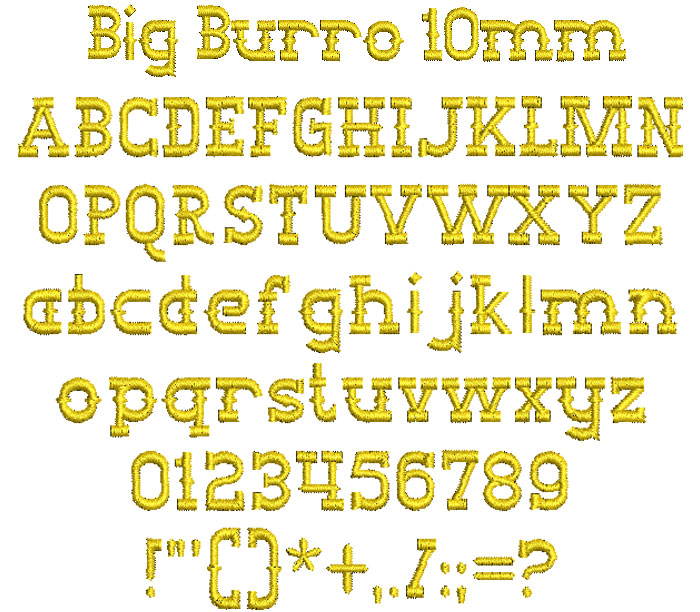 Big Burro 10mm Font