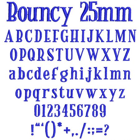 Bouncy 25mm Font