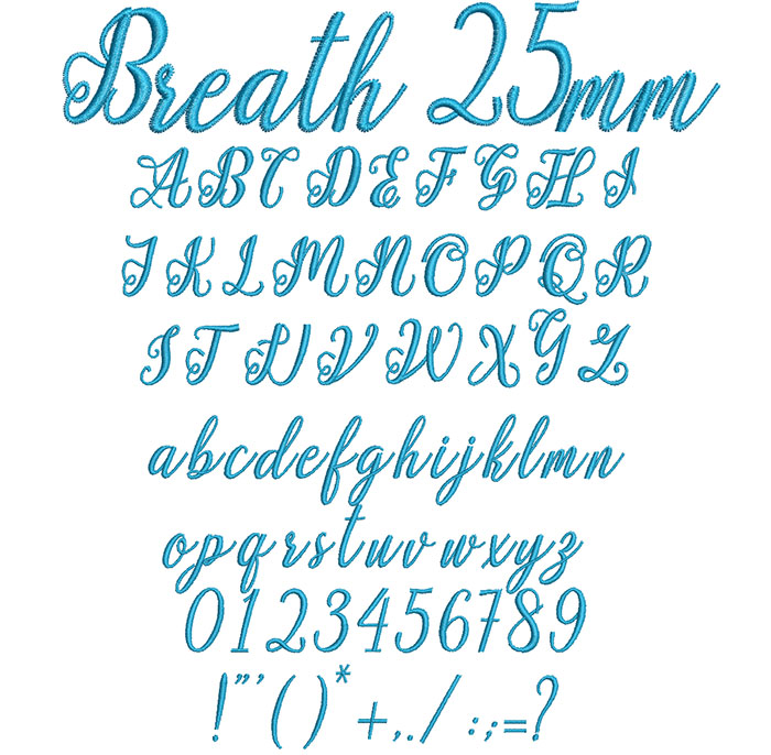 Breath 25mm Font