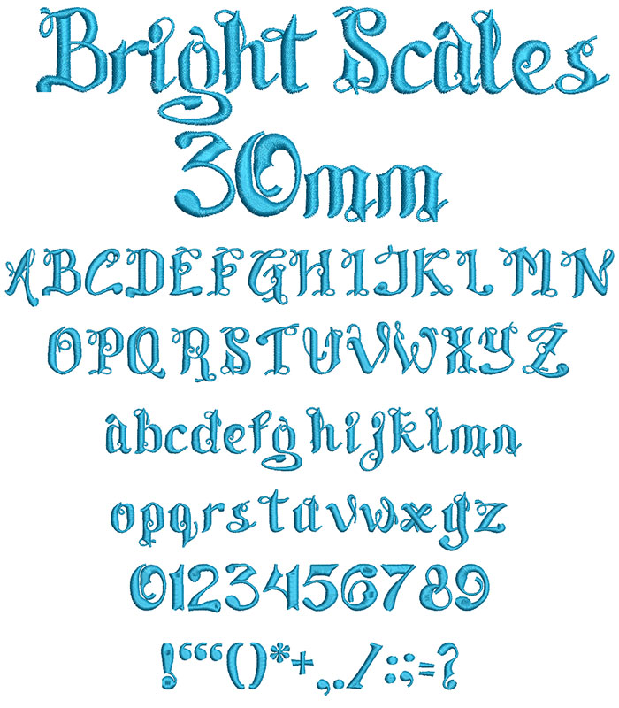 Bright Scales 30mm Font