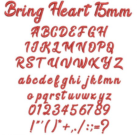 Bring Heart 15mm Font
