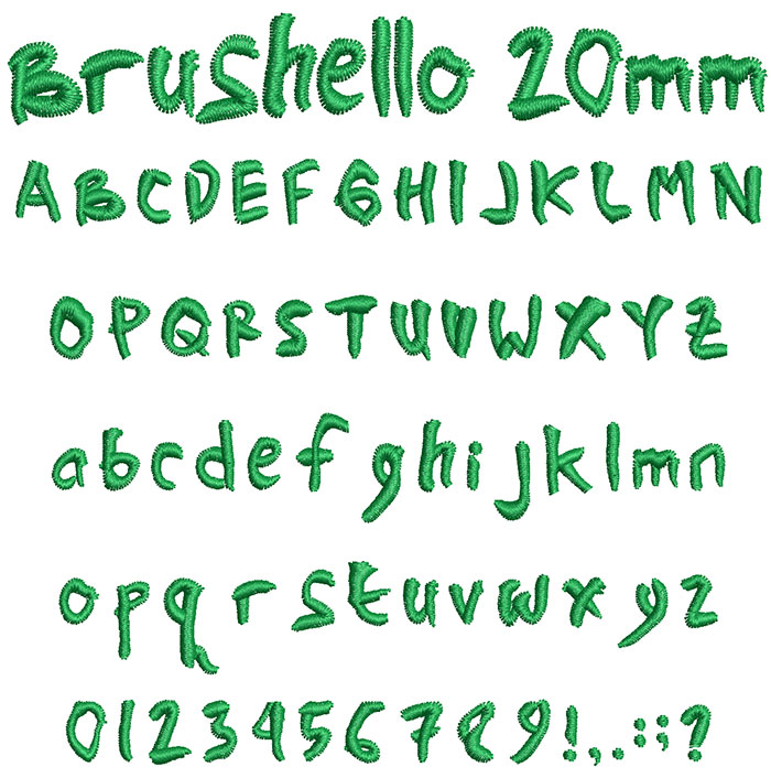 Brushello 20mm Font