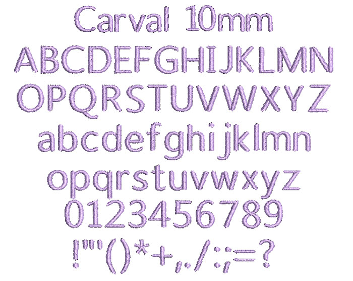 Carval 10mm Font
