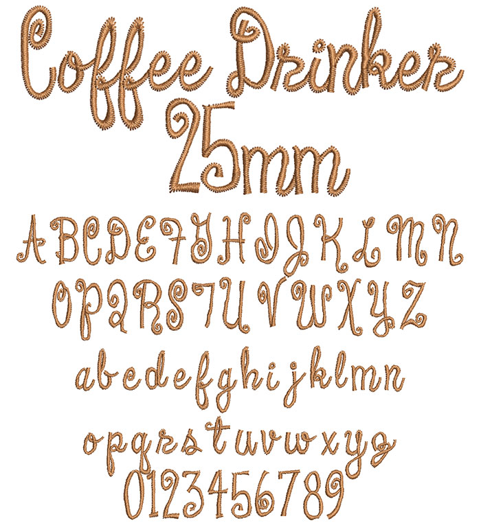 Coffee Drinker 25mm Font