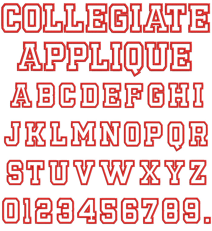 Collegiate Applique Font