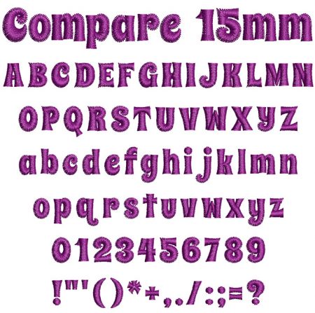 Compare 15mm Font
