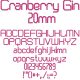 Cranberry Gin 20mm Font