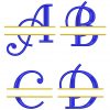 Curl Split Monogram 100mm Font