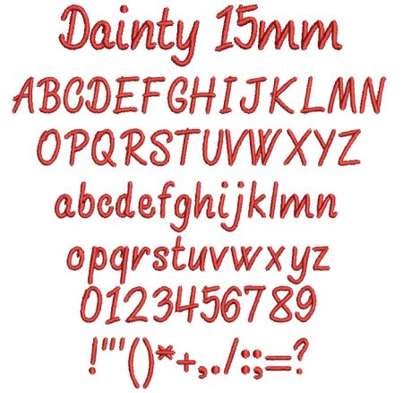 Dainty 15mm Font