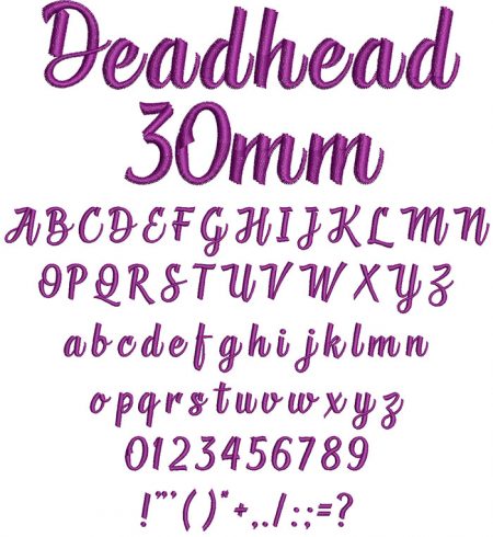Deadhead 30mm Font