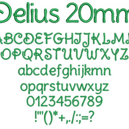 Delius 20mm Font