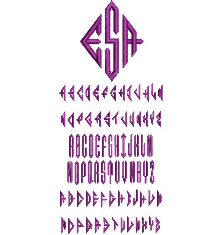 Diamond Monogram 50mm Font