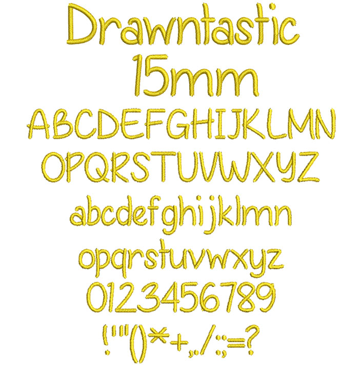 Drawntastic 15mm Font