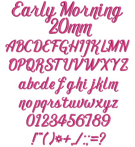 Early Morning 20mm Font