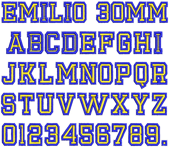 Emilio 2 Color 30mm Font