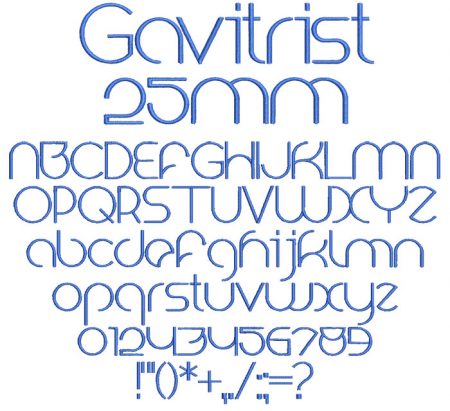 Gavistrist 25mm Font