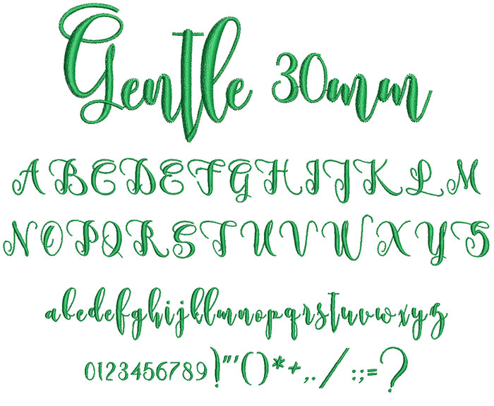 Gentle 30mm Font