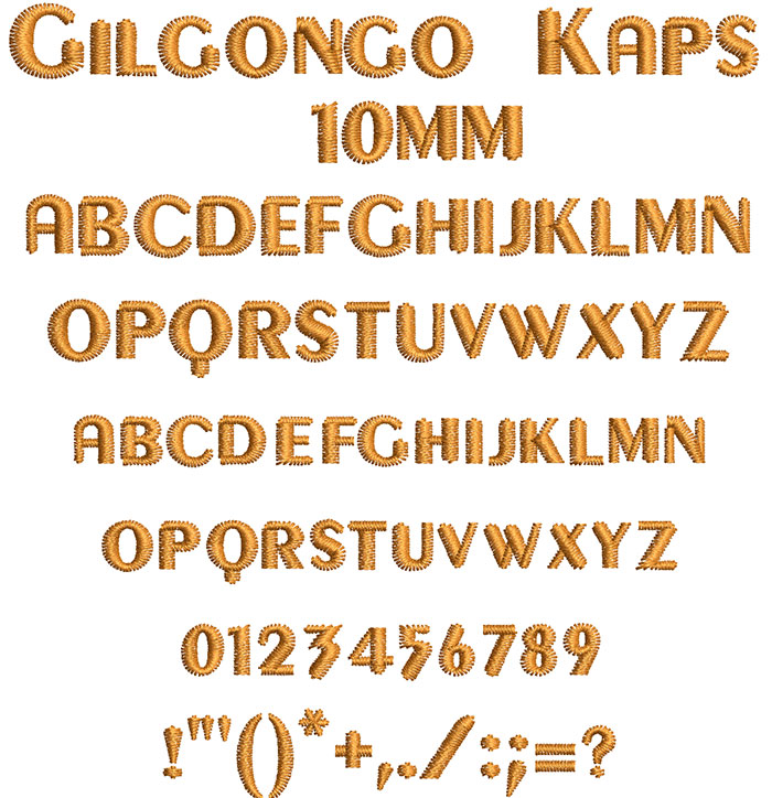 Gilgongo Kaps 10mm Font