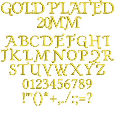 Gold Plated 20mm Font