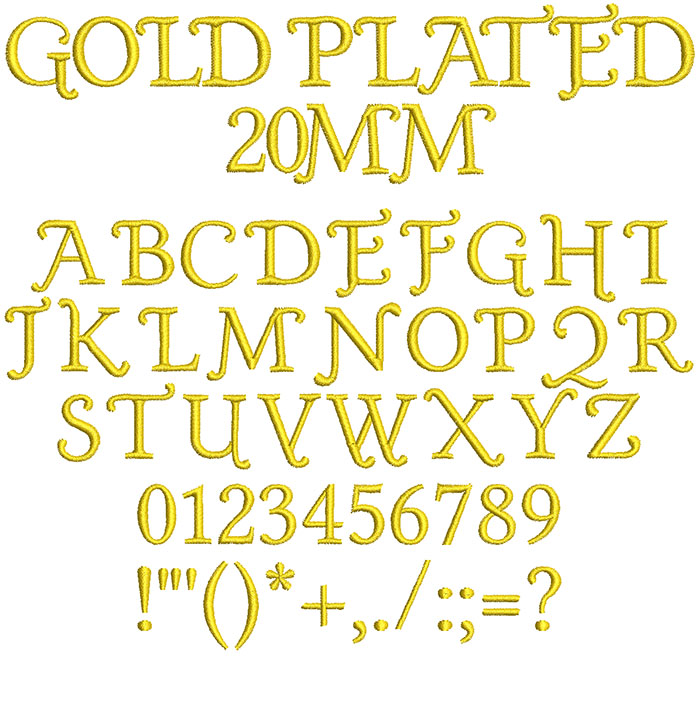 Gold Plated 20mm Font