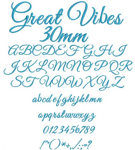 Great Vibes 30mm Font
