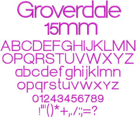 Groverdale 15mm Font