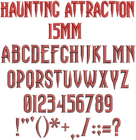 Haunting Attraction 15mm Font