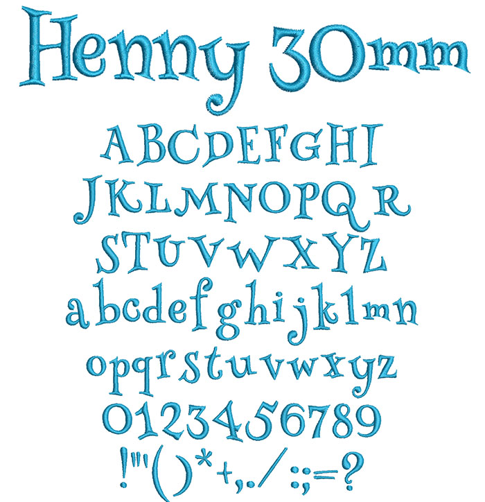 Henny 30mm Font