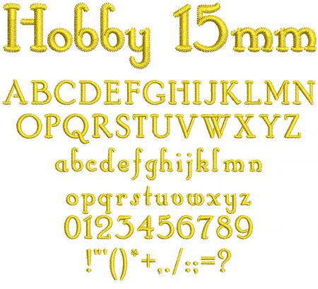 Hobby 15mm Font