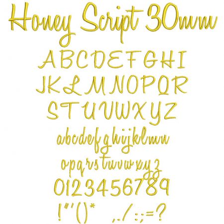 Honey Script 30mm Font