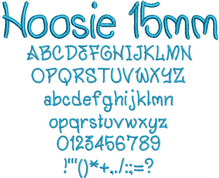 Hoosie 15mm Font