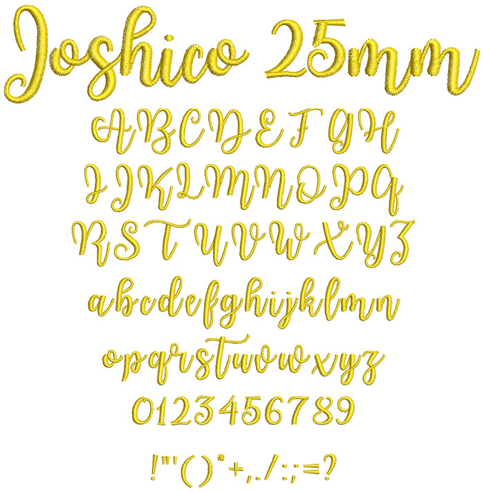 Joshico 25mm Font
