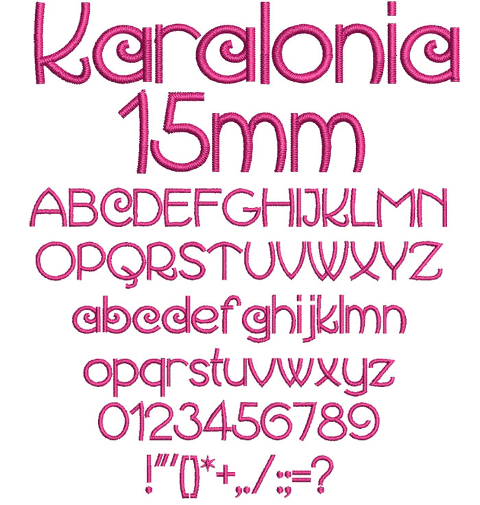 Karalonia 15mm Font