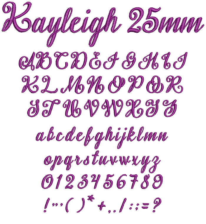 Kayleigh 25mm Font