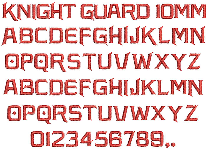 Knight Guard 10mm Font