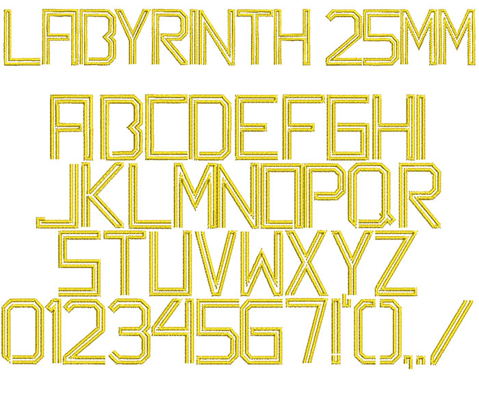 Labyrinth 25mm Font