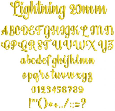Lightning 20mm Font