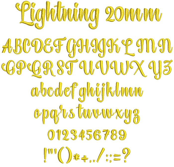 Lightning 20mm Font
