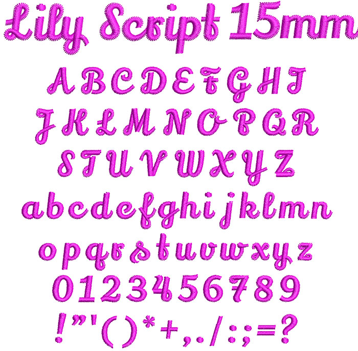 Lily Script 15mm Font