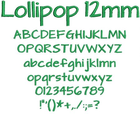 Lollipop 12mm Font