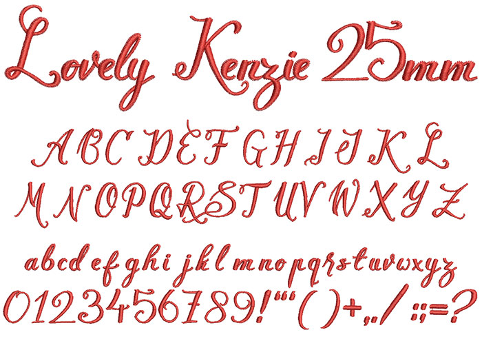 Lovely Kenzie 25mm Font