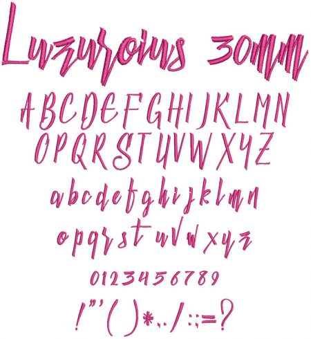 Luzurious 30mm Font