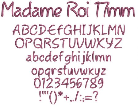 Madame Roi 17mm Font