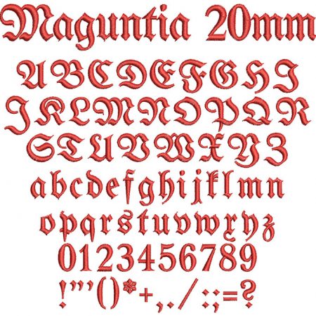 Maguntia 20mm Font